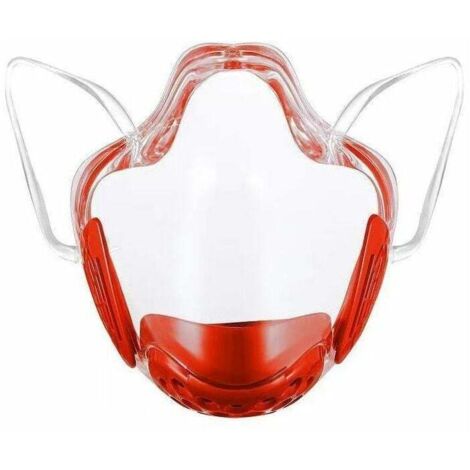 Mascarillas, mascarillas protectoras, mascarilla transparente, mascarilla antipolvo, mascarilla facial transparente visible - roja