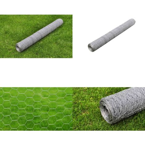 Maschendraht Verzinkter Stahl 25x0,5 m Silbern - Maschendraht - Stahldraht - Gartenzaun - Tiergehege - Vogelvoliere - Home & Living
