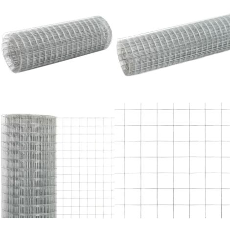 Maschendraht Verzinkter Stahl 25x0,5 m Silbern - Zaun - Maschendraht - Gartenzaun - Drahtzaun - Vogelvoliere - Home & Living