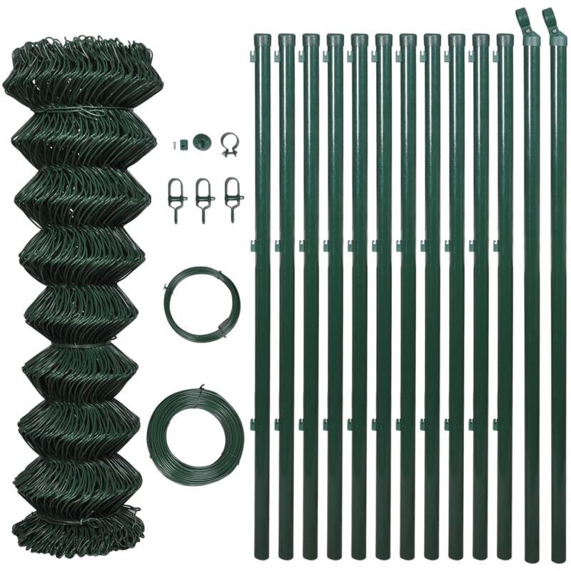 Vidaxl Eurozaun Set Maschendrahtzaun Gartenzaun Drahtzaun 10 X 1 5 M Stahl Grun Terrassen Zaune Shubhamindia Baustoffe