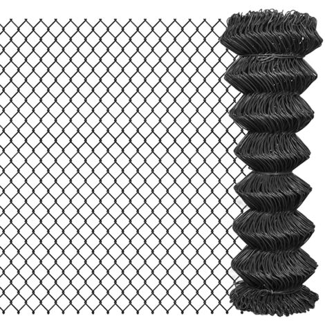 Maschendrahtzaun 15 x 1,25 m Stahl Grau