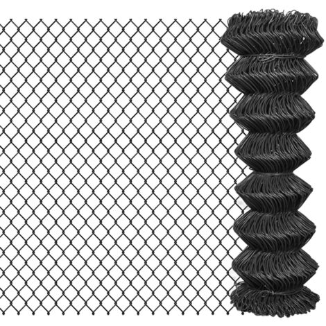 Maschendrahtzaun 25 x 1,25 m Stahl Grau