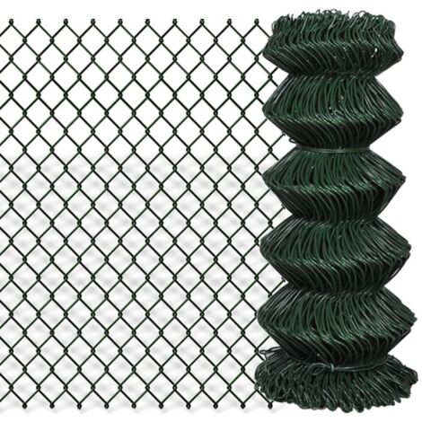 Maschendrahtzaun Stahl 0,8x25 m Grün