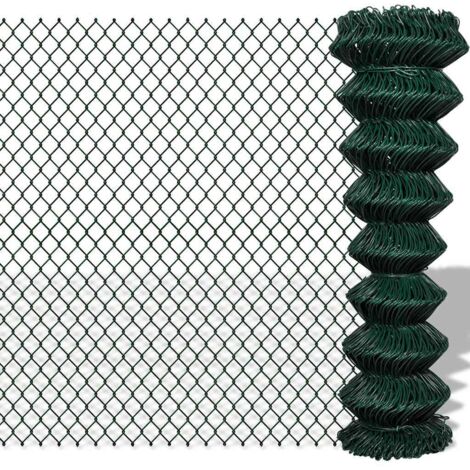 Maschendrahtzaun Stahl 1,5x25 m Grün