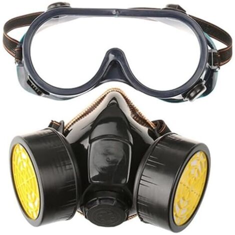 Maschera antigas con 2 filtri a carbone attivo Qualità professionale Protezione contro polvere, pesticidi, formaldeide e vernice
