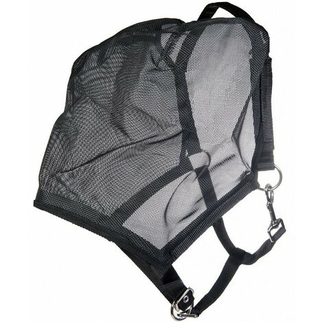 Maschera antimosche con chiusura in tessuto a strappo da equitazione: Pony, nero 9100