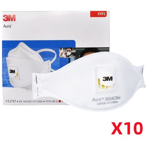 Maschera antiparticolato 3M 9334CN+ anti-smog e anti-polvere in valvola respiratoria FFP3 e maschera antipolvere KN95