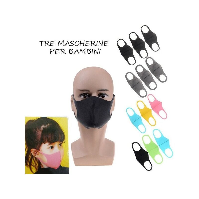 Image of Trade Shop Traesio - Trade Shop - Maschera Antipolvere Respiratore Batteri Polvere 3 Mascherine Per Bambini