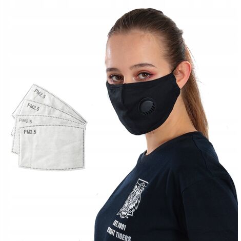 Maschera BLACK SET + 3 FILTRI PM 2.5