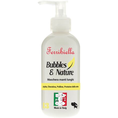Maschera con olio di jojoba, cheratina, polline e proteina della seta per cani con manto lungo 250 ml