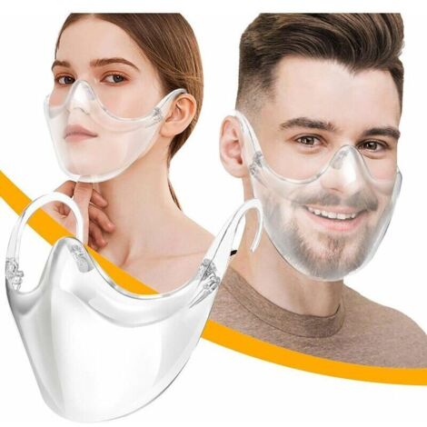 Maschera di plastica trasparente lavabile e riutilizzabile per proteggere il viso da nebbia e schizzi
