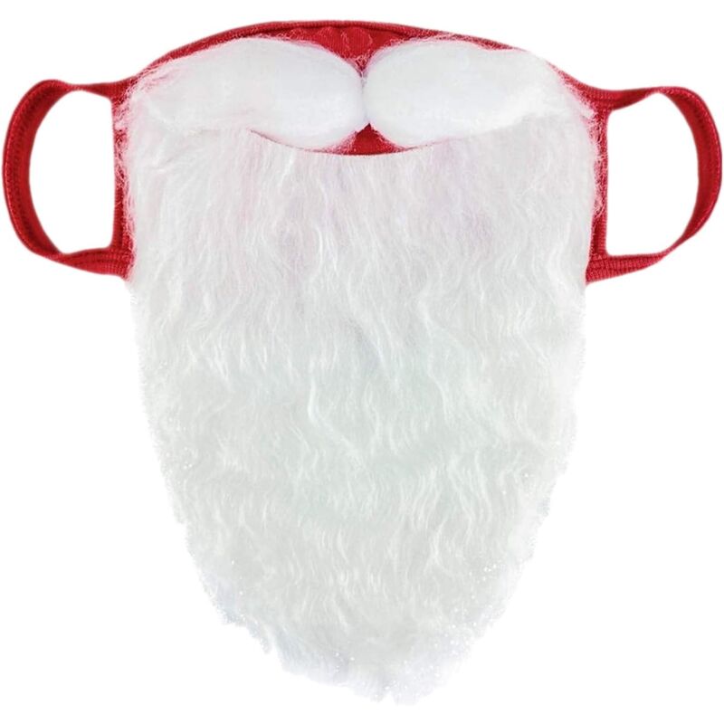 Image of Maschera natalizia per adulti, Babbo Natale, maschera barba Babbo Natale, divertente travestimento natalizio, maschera natalizia