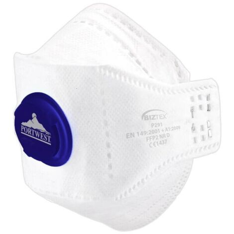 Maschera pieghevole piatta Eagle Ffp2 con valvola Dolomite - Bianca - Portwest