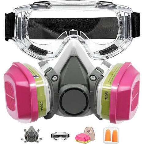 Maschera respiratoria riutilizzabile con filtro antigas per verniciatura, sostanze chimiche, vapori organici, saldatura, lucidatura, lavorazione del legno