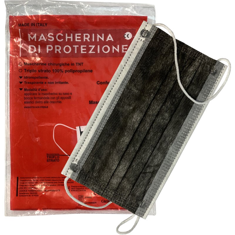 Image of Mascherina Chirurgica Col.Nero Pz 10