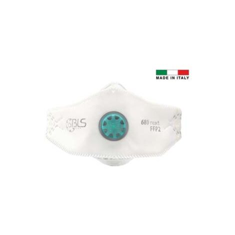 MASCHERINE CON VALVOLA FFP2 SERIE BLS 680 NEXT IMBUSTATA SINGOLARMENTE- - 680 next - 10 pezzi BLS