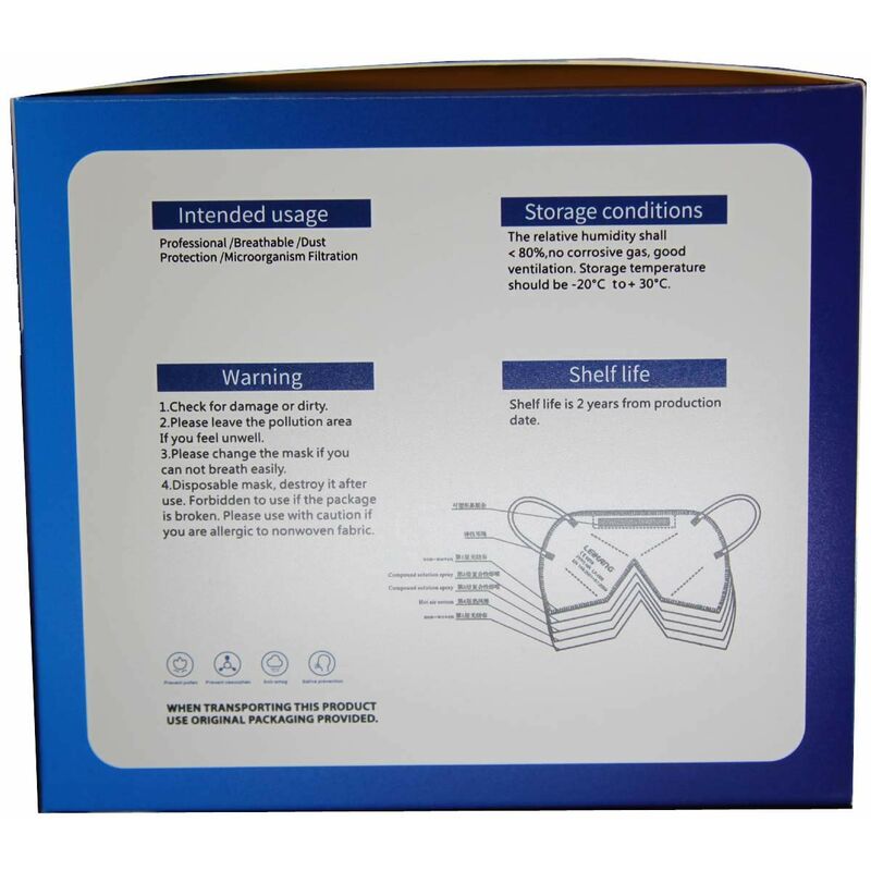Image of Mascherine FFP3 Certificate ce, Mascherina 5 Strati Senza Valvola, Maschera Facciale Protezione da Polvere e Antiparticolato, Face Mask Protettiva