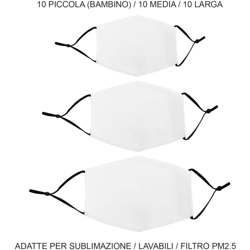 Image of Mascherine per Sublimazione - Miste - 30 Pezzi - Bianco