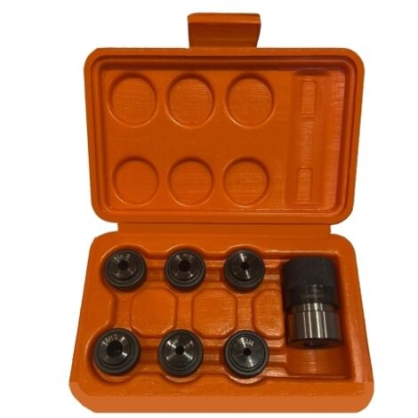 Maschiatore con bussole/Mandrino Maschio in valigetta 7 pz da M3 a M12 attacco 19mm