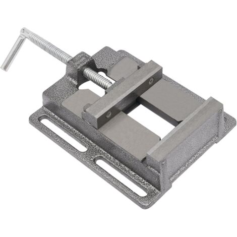 Maschinenschraubstock 125mm - Hochwertiger Schraubstock für Werkstatt, Bohrmaschine und Sägebank - Langlebiges Gusseisen & Rundstahl 45 - Einfache Befestigung