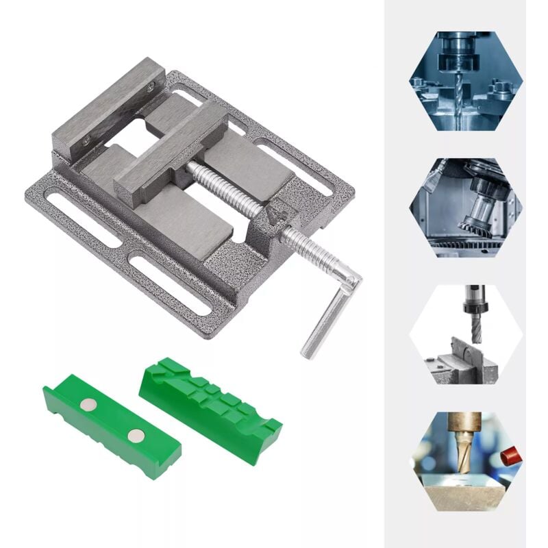 Image of Gojoy - Maschinenschraubstock Schraubstock Säulenbohrmaschine Tischbohrmaschine 100mm