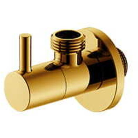 Maschio angolare IDMAR da 1/2" x 1/2" con cartuccia in ceramica dorata 1008 - AGORA - Confezione blister