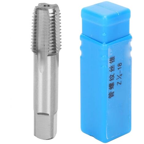 Maschio con filettatura metrica, maschio NPT da 1/4", gambo da 1 cm/0,4'', maschio HSS a 18 denti, maschi manuali, per acciaio inossidabile, ferro, ghisa, acciaio legato, diametro gambo da 0,4 pollici