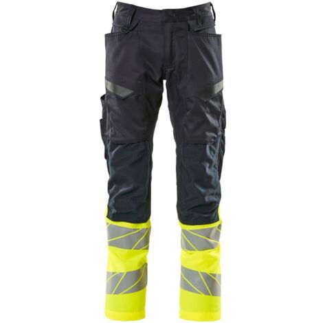 Mascot Accelerate Safe Hose mit Knietaschen 19679-236-01017 Gr. 82C50 schwarzblau/hi-vis gelb