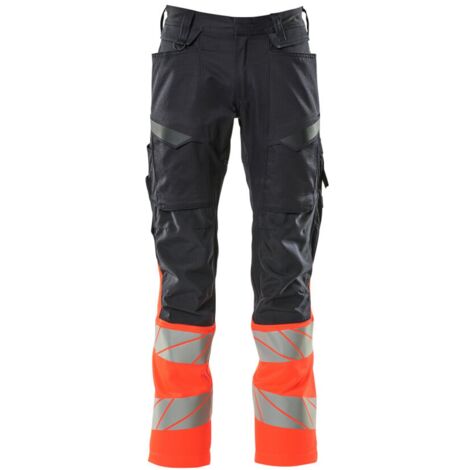 Mascot Accelerate Safe Hose mit Knietaschen 19679-236-10222 Gr. 82C58 schwarzblau/hi-vis rot