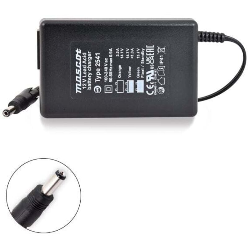 Mascot - Chargeur plomb 2541 12V/2.2A 110-230V (Intelligent) - Sortie 5.5 x 2.1 mm
