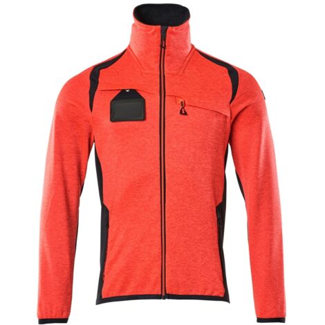 Mascot Fleecepullover mit Reißverschluss 19403 Gr. M Hi-vis rot/schwarzblau