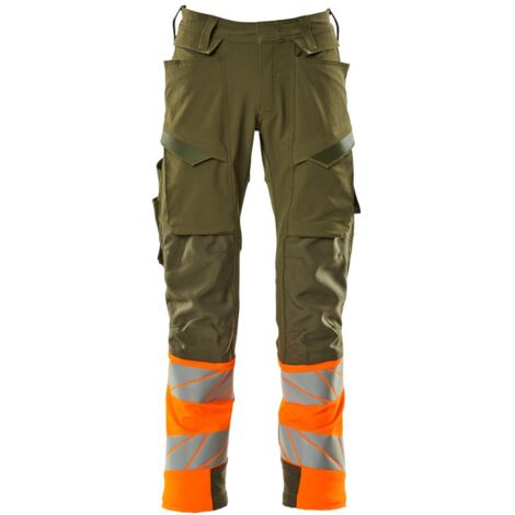 Mascot Hose mit Knietaschen 19179-511-3314 Gr. 82C64 moosgrün/orange