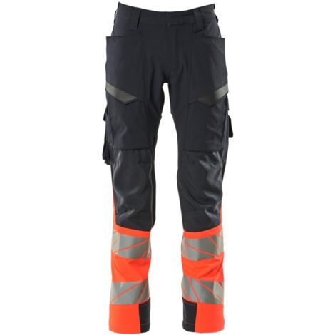 Mascot Hose mit Schenkeltaschen 19379-510-10222 Gr. 76C58 schwarzblau/hi-vis rot
