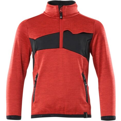Mascot MASCOT® ACCELERATE Fleecepullover für Kinder mit kurzem Reißverschluss Gr. 128 verkehrsrot/schwarz