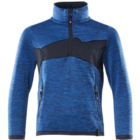 Mascot MASCOT® ACCELERATE Fleecepullover für Kinder mit kurzem Reißverschluss Gr. 140 azurblau/schwarzblau