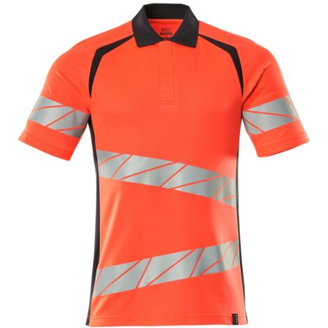 Mascot Polo-Shirt, moderne Passform Polo-shirt Gr. 2XLONE, Hi-vis rot/schwarzblau