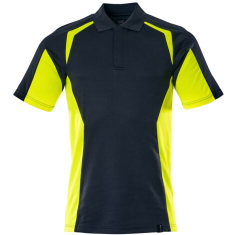 Mascot Polo-Shirt, moderne Passform Polo-shirt Gr. 4XL, schwarzblau/hi-vis gelb