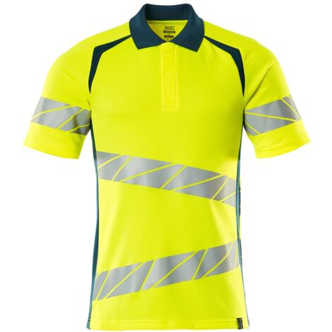Mascot Polo-Shirt, moderne Passform Polo-shirt Gr. XL ONE, hi-vis gelb/dunkelpetroleum