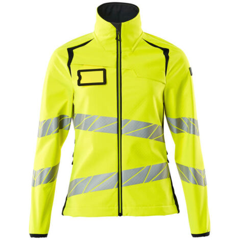 Mascot Soft Shell Jacke, Damenpassform Soft Shell Jacke Gr. 4XL, hi-vis gelb/schwarzblau