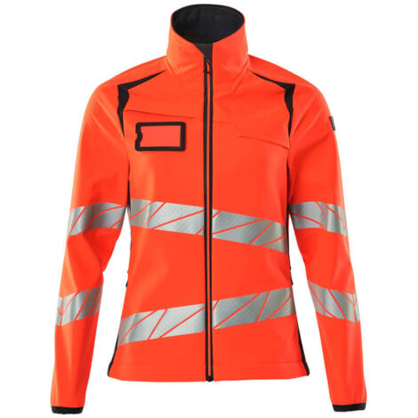 Mascot Soft Shell Jacke, Damenpassform Soft Shell Jacke Gr. 5XL, Hi-vis rot/schwarzblau