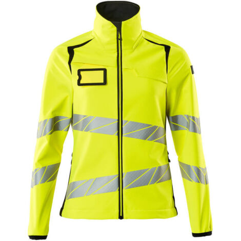 Mascot Soft Shell Jacke, Damenpassform Soft Shell Jacke Gr. M, hi-vis gelb/schwarz