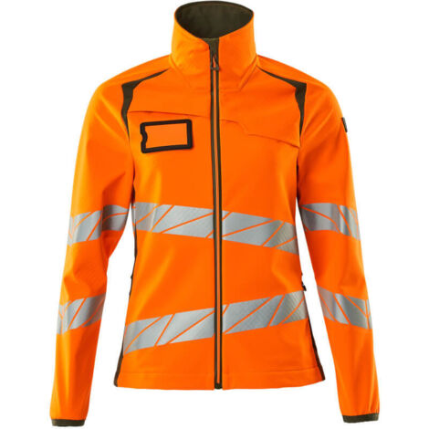 Mascot Soft Shell Jacke, Damenpassform Soft Shell Jacke Gr. XL, hi-vis orange/moosgrün