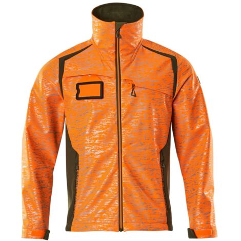 Mascot Softshelljacke mit Reflexeffekte 19202 Gr. S hi-vis orange/moosgrün