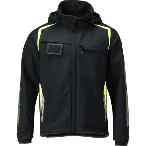 Mascot Softshelljacke with hood ACCELERATE SAFE 23002-246 Gr. 2XL black/hi-vis yellow