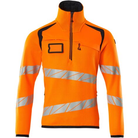 Mascot Strickpullover mit kurzem Reißverschluss L hi-vis orange/schwarzblau