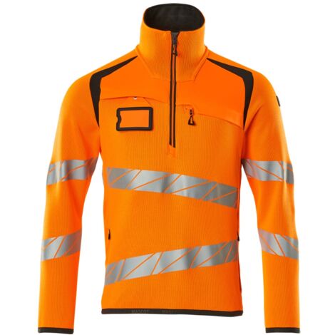 Mascot Strickpullover mit kurzem Reißverschluss M hi-vis orange/dunkelanthrazit