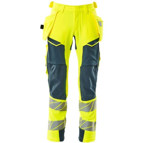 Mascot Warn-Stretchhose mit Hängetaschen 19031-711 Gr. 102 hi-vis gelb/dunkelpetroleum