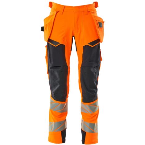Mascot Warn-Stretchhose mit Hängetaschen 19031-711 Gr. 49K hi-vis orange/schwarzblau