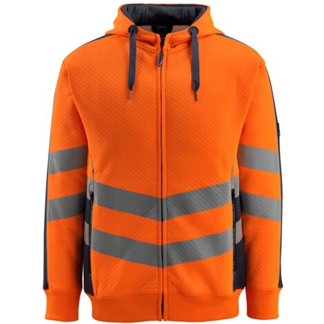 Mascot Warnschutz Kapuzensweatshirt CORBY SAFE SUPREME mit Reißverschluss 50138 Gr. 4XL warnrange/schwarzblau
