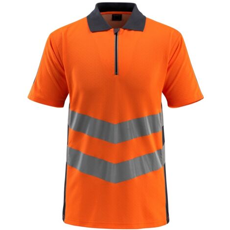 Mascot Warnschutz Polo-Shirt MURTON SAFE SUPREME 50130 Gr. L hi-vis orange/schwarzblau